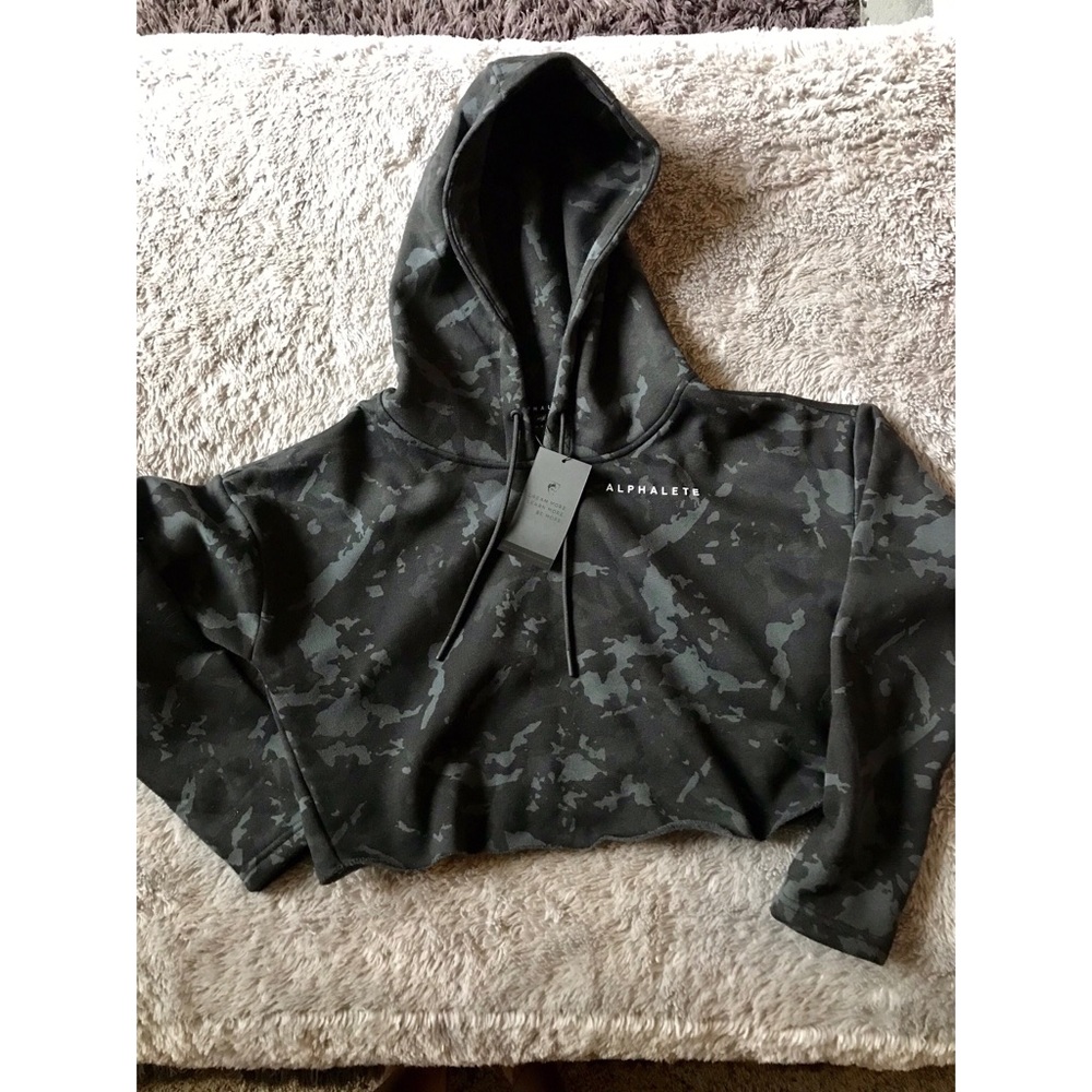 Medium black Camo Alphalete Cropped Hoodie